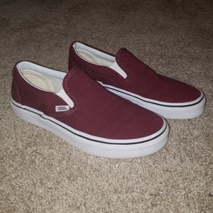 Crimson Van's slip ons